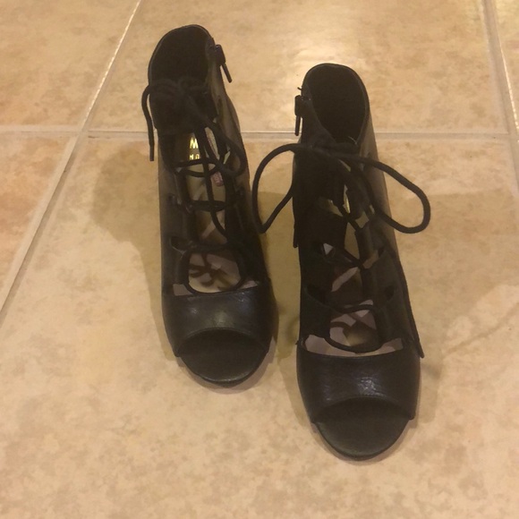 Black Lace-up Booties - Picture 2 of 5